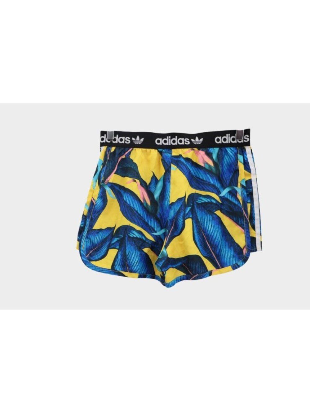 Adidas x Farm Rio Blue Yellow Palm Leaf Shorts Size Small Women Running
